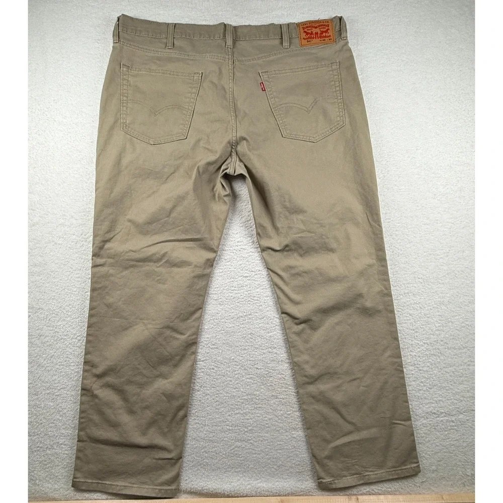 Levi's 541 Athletic Taper All Seasons Tech Pants Mens 40x30 Beige Cotton Stretch
